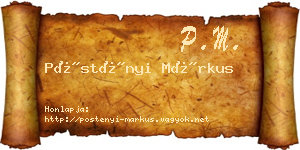 Pöstényi Márkus névjegykártya